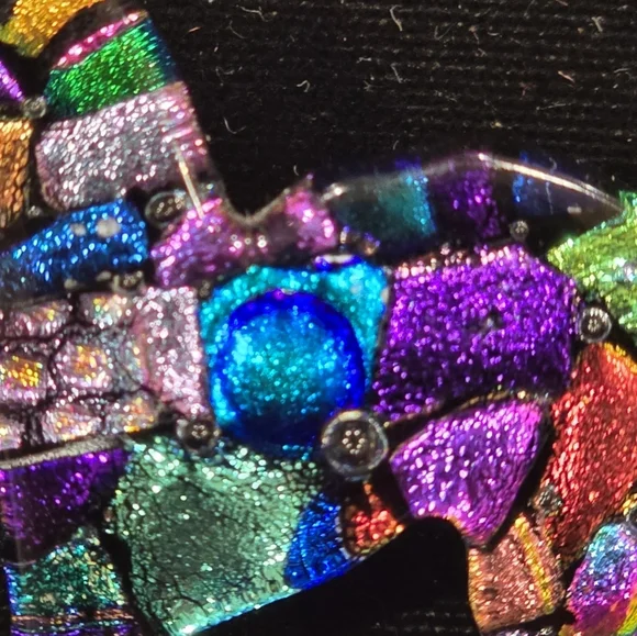 Dichroic Fused Glass Artisan Made  Horse Pony Animal Pin Brooch - Picture 5 of 7